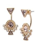 Givenchy 2mm Faux Pearl Floater And Gold Drop Earrings