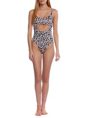 Bcbgeneration Revenge Animal Print Cutout One-piece