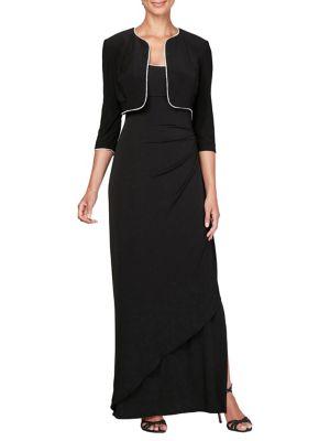 Alex Evenings 2-piece Bolero Jacket And Dress Set