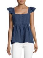 Banjara Ruched Cap-sleeve Top