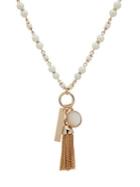 Ralph Lauren Goldtone And Faux Pearl Tassel Pendant Necklace