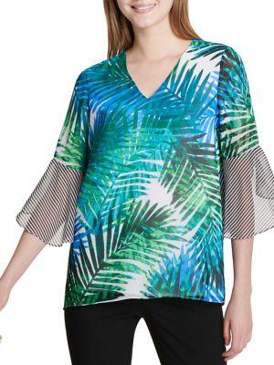 Calvin Klein Printed V-neck Top