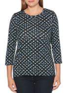 Rafaella Polka-dotted Crewneck Top