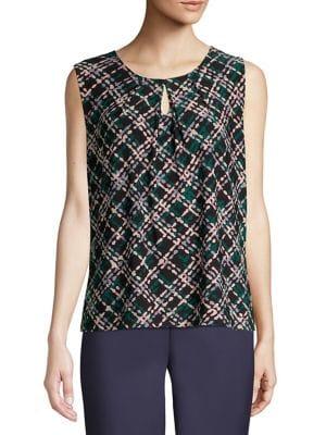 Nipon Boutique Sleeveless Keyhole Blouse