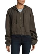 Hudson Jeans Zippered Cropped Hoodie