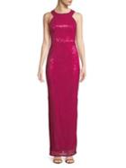 Adrianna Papell Sequin Open-back Column Gown