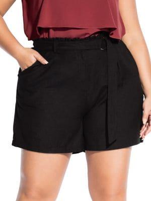 City Chic Plus Sweetly Belted Shorts