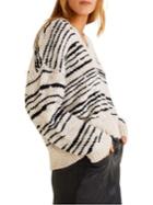 Mango Striped V-neck Sweater