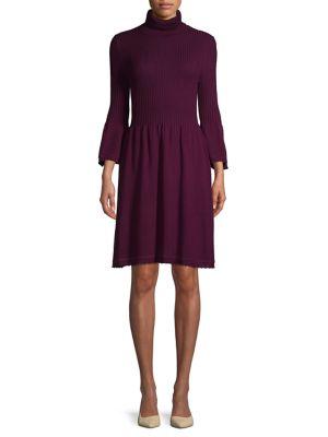 Eliza J Ribbed Bell-sleeve Sweater Dress