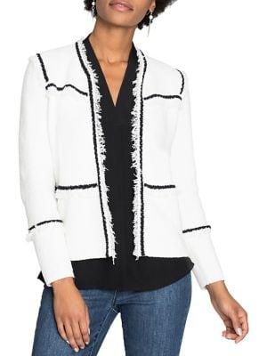 Nic+zoe Plus First Class Fringe Trim Jacket