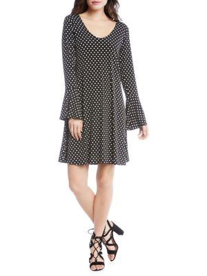 Karen Kane Polka-dots Flare-sleeve Dress