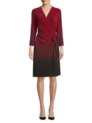 Anne Klein Printed Ombre Wrap Dress