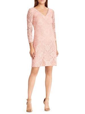 Lauren Ralph Lauren Lace V-neck Sheath Dress