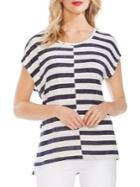 Vince Camuto Mystic Blooms Patchwork Striped Tee