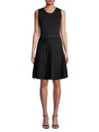 Michael Michael Kors Pleated Grommet-trim A-line Dress