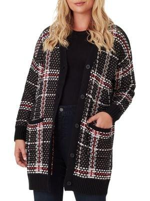 Jessica Simpson Plus Plus Reverse Plaid Sweater
