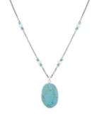 Lucky Brand Land And Sea Pearl And Crystal Pendant Necklace