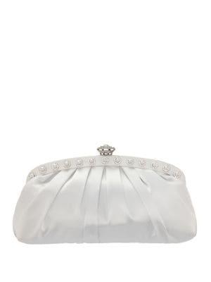 Nina Aubra Embellished Pleated Frame Clutch