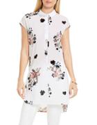 Two By Vince Camuto Floral Printed Asymmetric Shirt