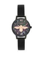 Olivia Burton After Dark 3d Bee Crystal And Stainless Steel Bracelet Watch
