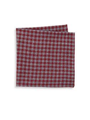 Lord Taylor Checkered Cotton Pocket Square