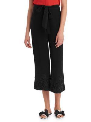 Karl Lagerfeld Paris Floral Lace-trimmed Pants
