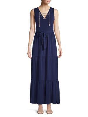 Michael Michael Kors Belted Maxi Dress