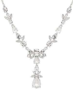 Givenchy Silvertone And Crystal Y-necklace