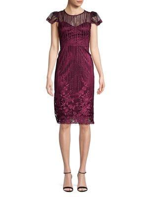 Taylor Illusion Embellished Dress