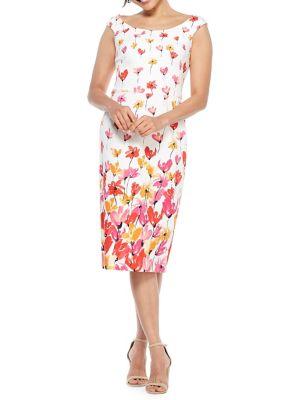 Maggy London Wide Neck Sheath Dress