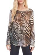 Karen Kane Zebra-print Shirttail Top