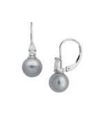 Lord & Taylor Sterling Silver Faux Grey Pearl Earrings