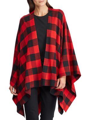 Lauren Ralph Lauren Buffalo Check Cotton-blend Poncho