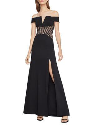 Bcbgmaxazria Off-the-shoulder Lace Gown
