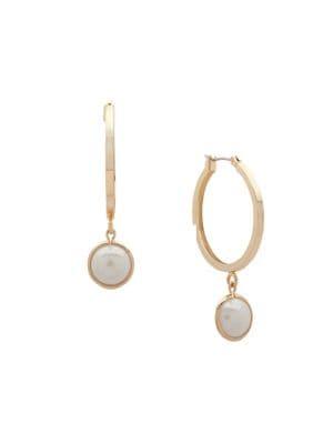 Lauren Ralph Lauren Goldtone Faux-pearl Drop Hoop Earrings
