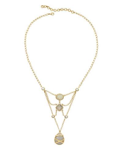 Cole Haan Moonstone And 12k Gold-plated Open Stone Necklace