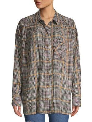 Free People Break My Stride Buttondown Top