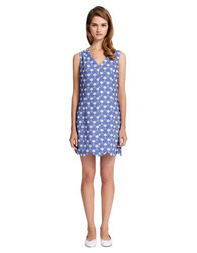 Cece By Cynthia Steffe Caroline Geo Floral Print Scalloped Dress