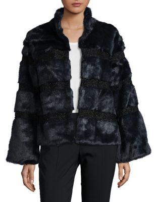 Donna Salyers Faux Fur Evening Jacket