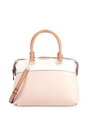 Calvin Klein Raelyn Pebbled Leather Satchel Bag