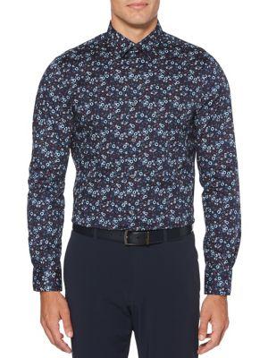 Perry Ellis Stretch Floral Print Button Down Shirt