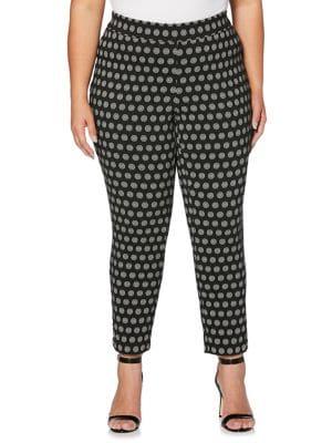 Rafaella Plus Jacquard Ditz Skinny Trousers
