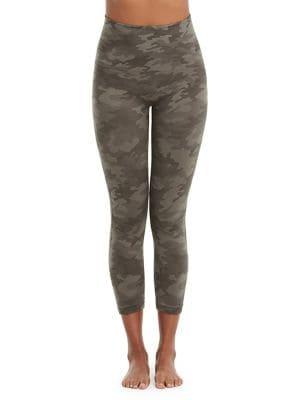 Spanx Cropped Look At Me Now Camo Shaping Leggings