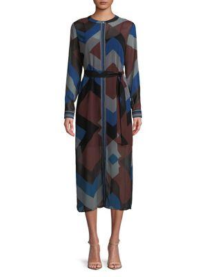 Marella Long-sleeve Geometric Dress