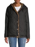 Trina By Trina Turk Faux Fur-trim Quilted Jacket