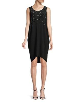 Jones New York Sleeveless Faux Pearls Cocoon Dress