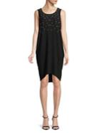 Jones New York Sleeveless Faux Pearls Cocoon Dress
