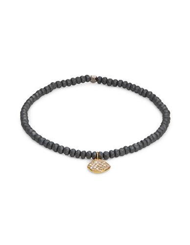 Tai Pave Disc Accented Beaded Stretch Bracelet