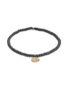 Tai Pave Disc Accented Beaded Stretch Bracelet