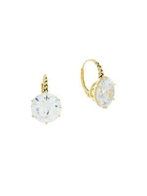 Etienne Aigner Goldtone And Cubic Zirconia Drop Earrings